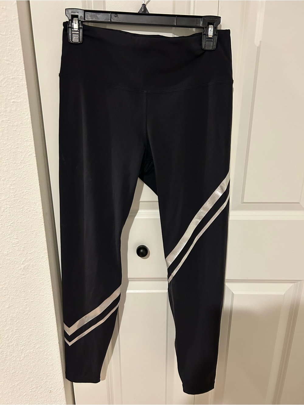 Tory Burch Sculpt Compression Side-Pocket Legging Black & White Large